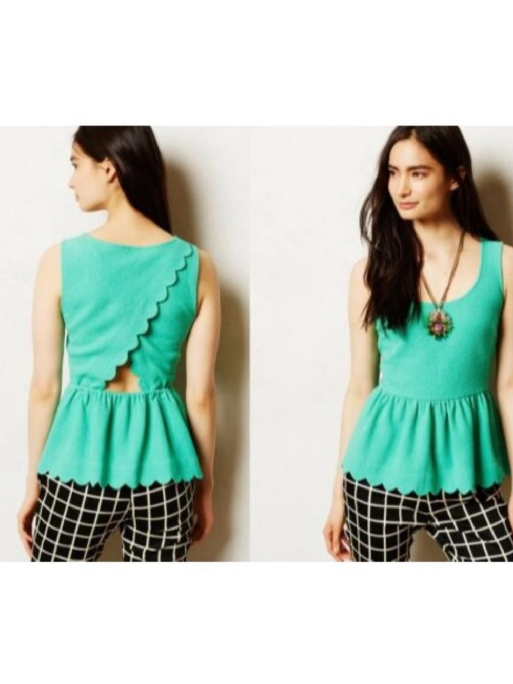 Anthropologie by Postmark Clovelly Peplum Top Black Size Small - Picture 3 of 6